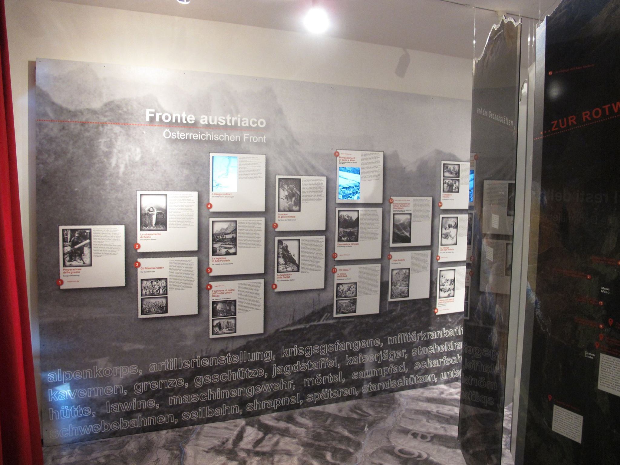 foto della sezione del museo dedicata alla Grande Guerra